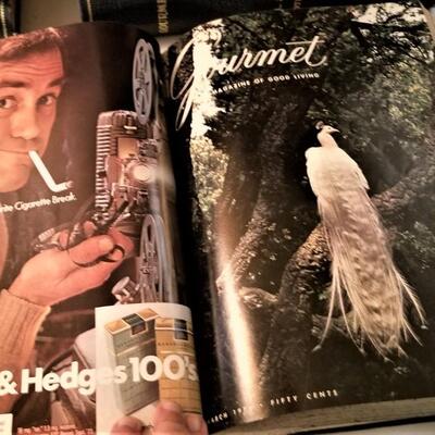 Lot #131  1969-1980 Hardcover Bound complete run of GOURMET magazine, along with the Gourmet cookbook