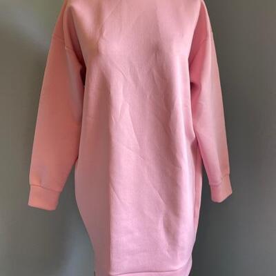 LOT 171  NEOPRENE OVERSIZE PINK SWEATSHIRT DRESS COVER UP 