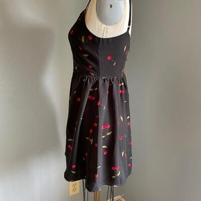 LOT 183   TOBI S/P MINI SPAGHETTI STRAP CHERRY PRINT DRESS ROCKABILLY 