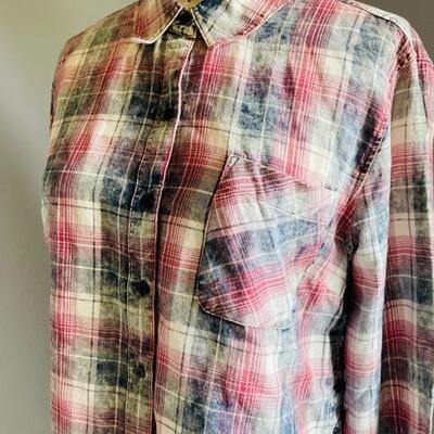 LOT 184  GIVEN KALE MADRES STYLE PLAID BUTTON UP SHIRT SIZE L 