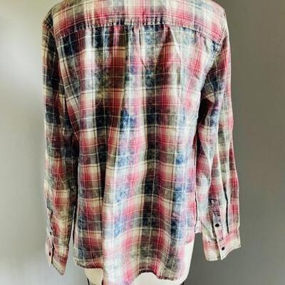 LOT 184  GIVEN KALE MADRES STYLE PLAID BUTTON UP SHIRT SIZE L 