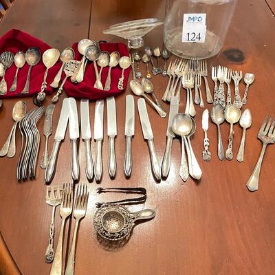 Lot 124-Silver-plated Flatware