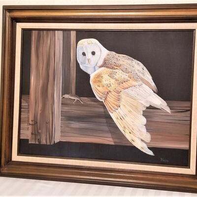 Lot #150  John Akers Owl Print on Canvas