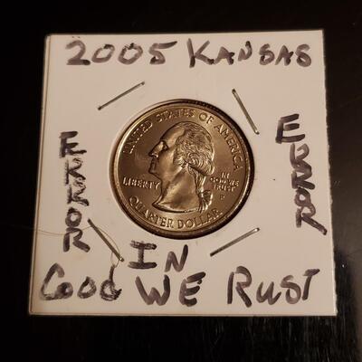 2005 Kansas In God We Rust Error Quater BU uncirculated  