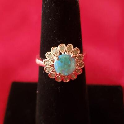 Sterling silver and gold  plated ring size 7