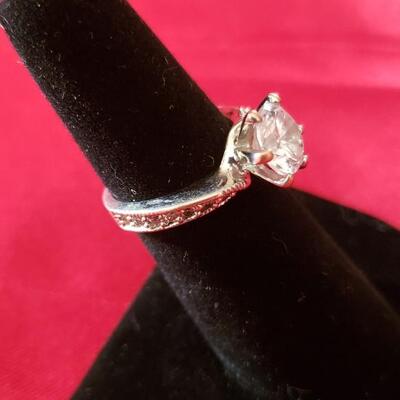 Sterling silver  white sapphire  ring size 7 