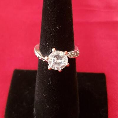 Sterling silver  white sapphire  ring size 7 