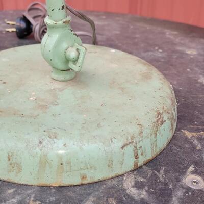 Lot 235: Antique GREEN Tabletop Lamp