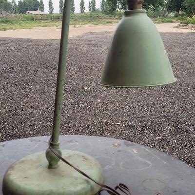 Lot 235: Antique GREEN Tabletop Lamp