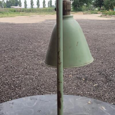 Lot 235: Antique GREEN Tabletop Lamp
