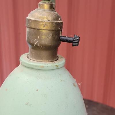 Lot 235: Antique GREEN Tabletop Lamp