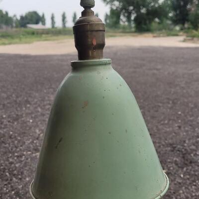 Lot 235: Antique GREEN Tabletop Lamp