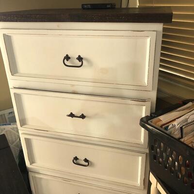 Two Roma Antique White 4 Drawer Chest