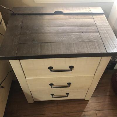 Two 3 drawer rustic end tables
