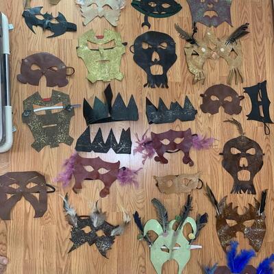Assorted of 24 Hand Crafted Leather Halloween/Mardi Gras Masks