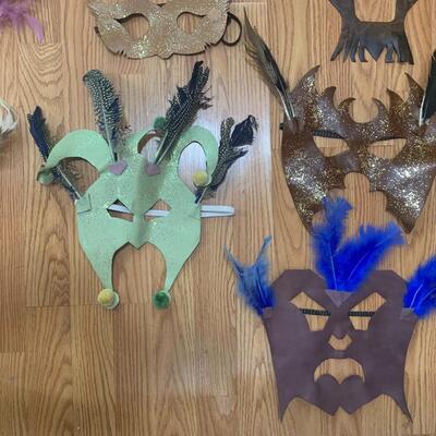 Assorted of 24 Hand Crafted Leather Halloween/Mardi Gras Masks