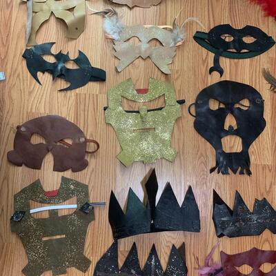 Assorted of 24 Hand Crafted Leather Halloween/Mardi Gras Masks