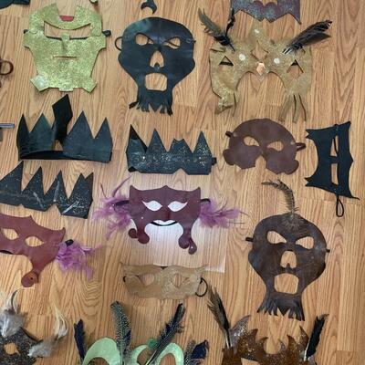 Assorted of 24 Hand Crafted Leather Halloween/Mardi Gras Masks