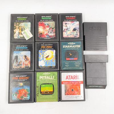 ATARI GAME LOT - PAC-MAN, STARMASTER, AND MORE