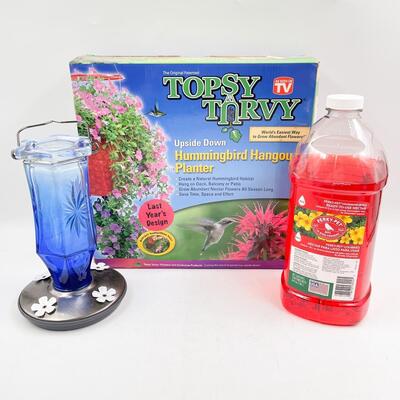 HUMMINGBIRD PLANTER AND FEEDER LOT