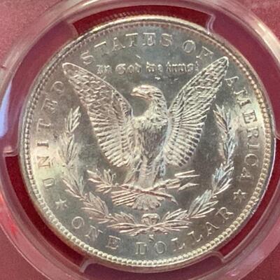 1880 S MORGAN SILVER DOLLAR PCGS SLABBED AND GRADED MS62