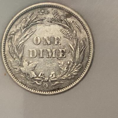1895 O BARBER DIME SLABBED GRADED GUARANTEED  AU50