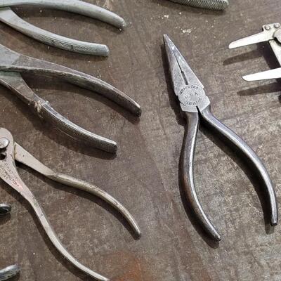 Lot 251: Assortment of Vintage Pliers and Wrench LOT H
