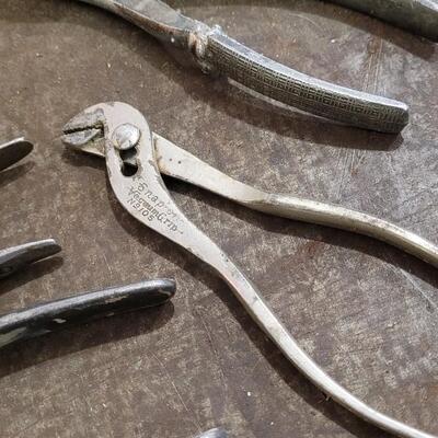 Lot 251: Assortment of Vintage Pliers and Wrench LOT H