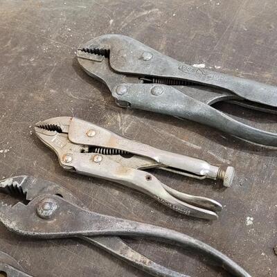 Lot 251: Assortment of Vintage Pliers and Wrench LOT H