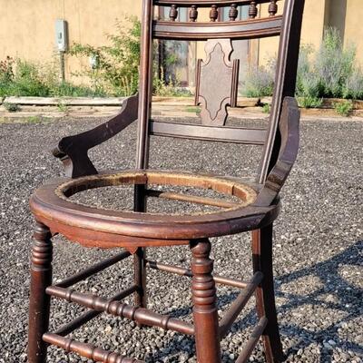Lot 257: (4) Antique Charles Eastlake Hip Black Walnut Wood Chairs 