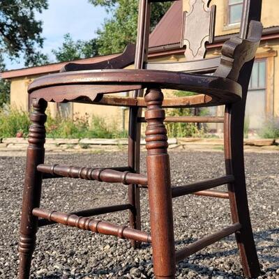 Lot 257: (4) Antique Charles Eastlake Hip Black Walnut Wood Chairs 