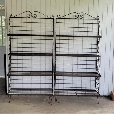 Lot #154  Pair of Metal Plant stands/Baker's Racks