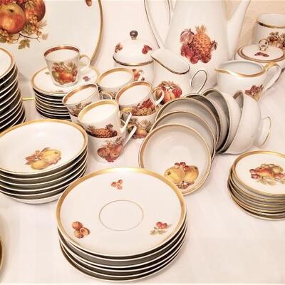 Lot #156  Large Lot of vintage Harvest-themed fine dinnerware