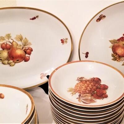Lot #156  Large Lot of vintage Harvest-themed fine dinnerware