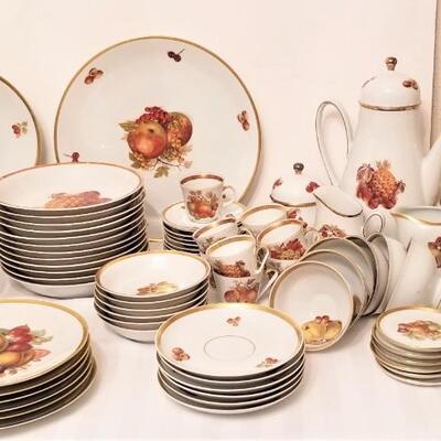 Lot #156  Large Lot of vintage Harvest-themed fine dinnerware