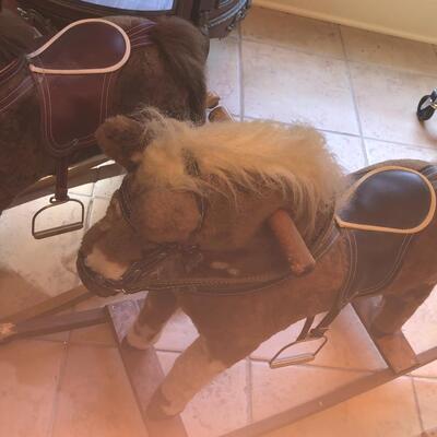 3 vintage rocking horses
