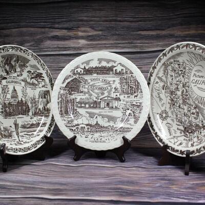 Set of 3 Vintage Vernon Kilns Pottery California Collector Plates 