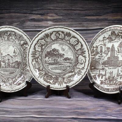 Set of 3 Vintage Vernon Kilns California Centennial Collector Plates Los Angeles
