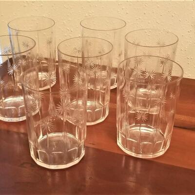 Lot #159  Set of 7 Delicate Crystal Vintage Glasses
