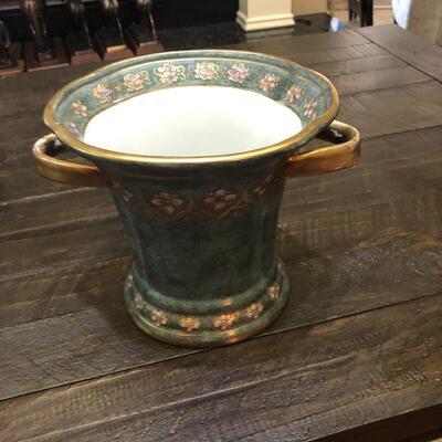 Toya green floral vase 