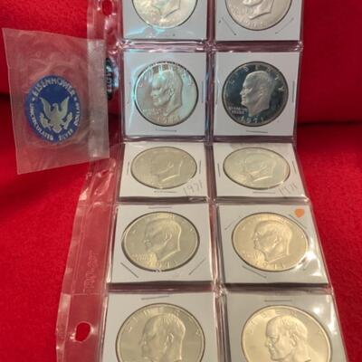 10 UNCIRCULATED 1971 iKE EISENHOWER SILVER DOLLARS S-MINT
