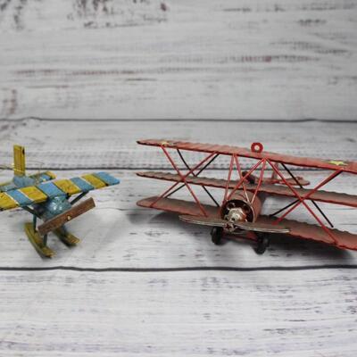 Assorted Vintage Biplane Airplane Tin Toys Lot 