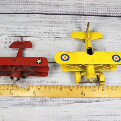 Assorted Vintage Biplane Airplane Tin Toys Lot 