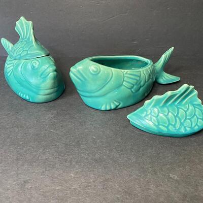 Lot 012: Vintage California Pottery Chicken of the Sea Servers 
