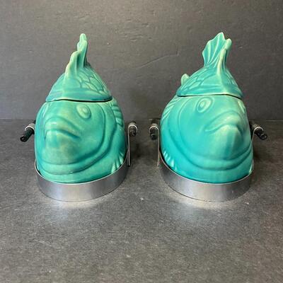 Lot 012: Vintage California Pottery Chicken of the Sea Servers 