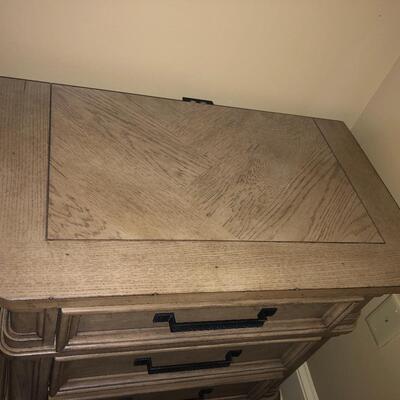 Two rustic end tables with power hook ups
