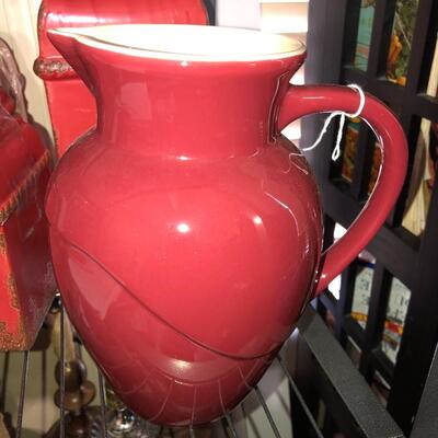 Le Crueset red pitcher 