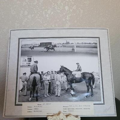Lot 265: 10.5" x 12.5" Vintage Racing Horse WINNER Cabinet Photo