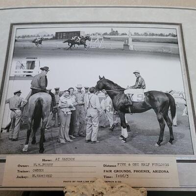 Lot 265: 10.5" x 12.5" Vintage Racing Horse WINNER Cabinet Photo