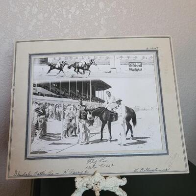 Lot 266: Vintage 11.5" x 10.5" Racing Horse WINNER Cabinet Photo